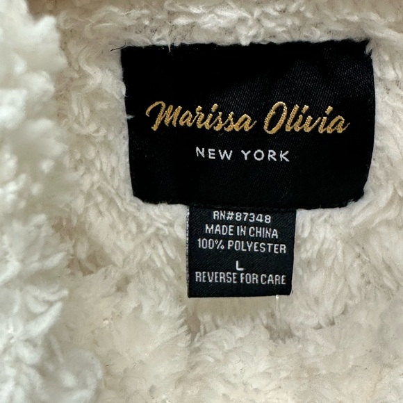 Marissa Olivia pullover ivory cable soft jacquard jacket L - Picture 5 of 6